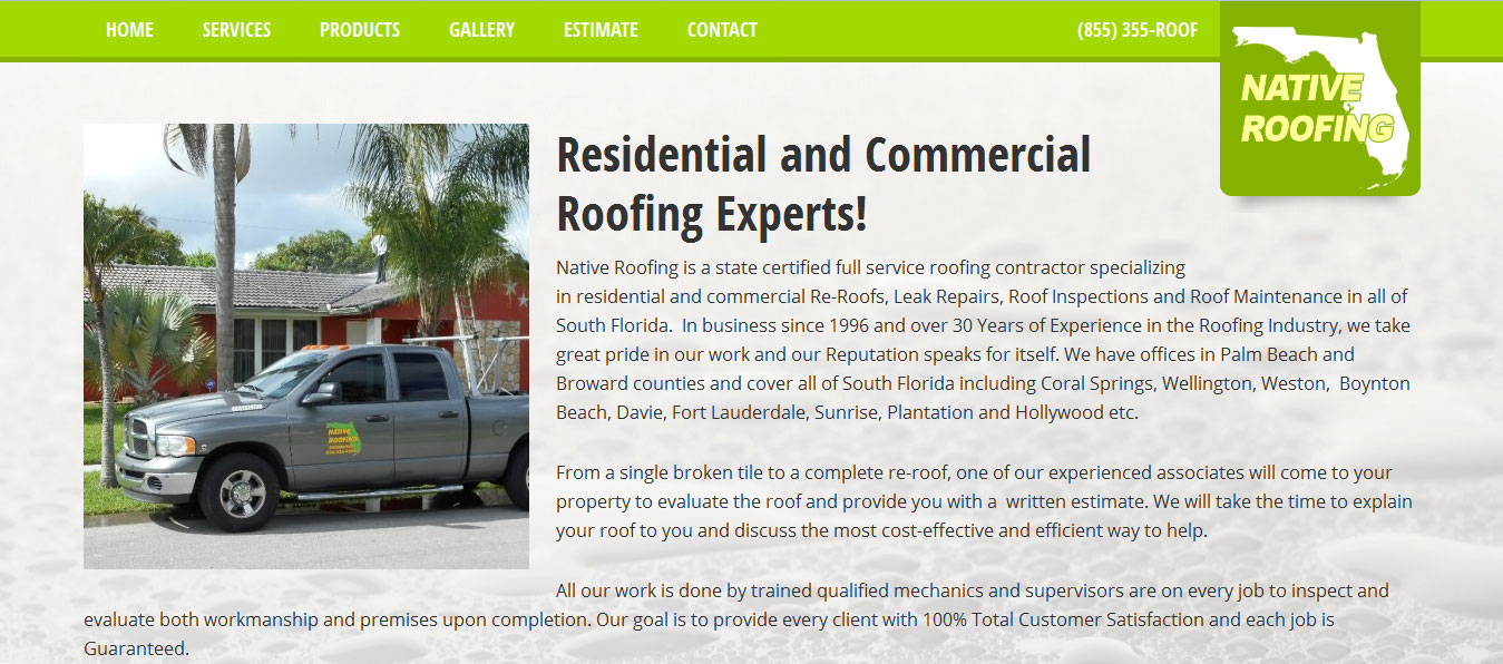 roofer web design