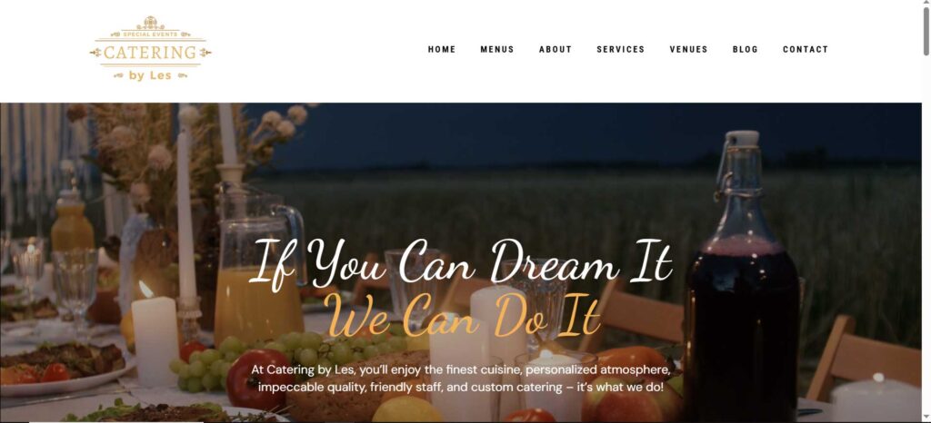 catering web design