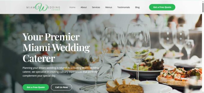 catering website design