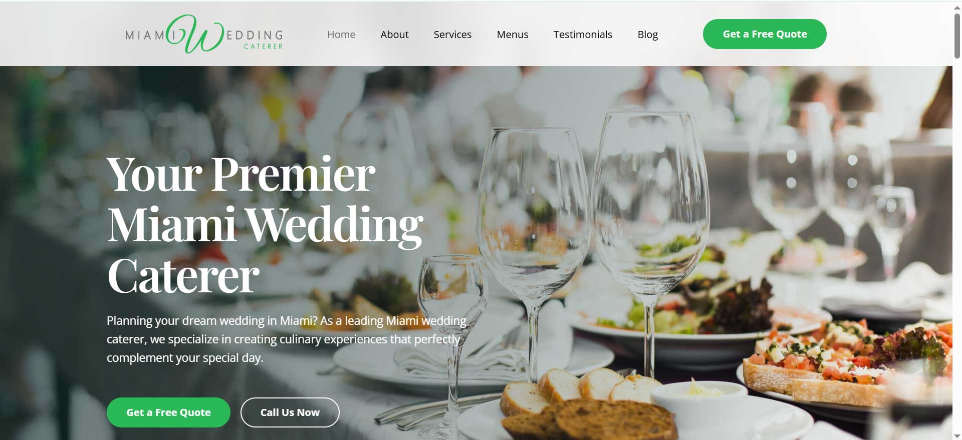 catering website design