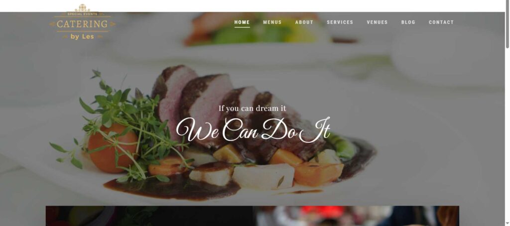 catering web design